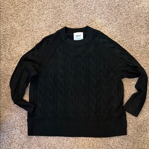 NWT Aerie Oversized Black Cable Knit Sweater - M